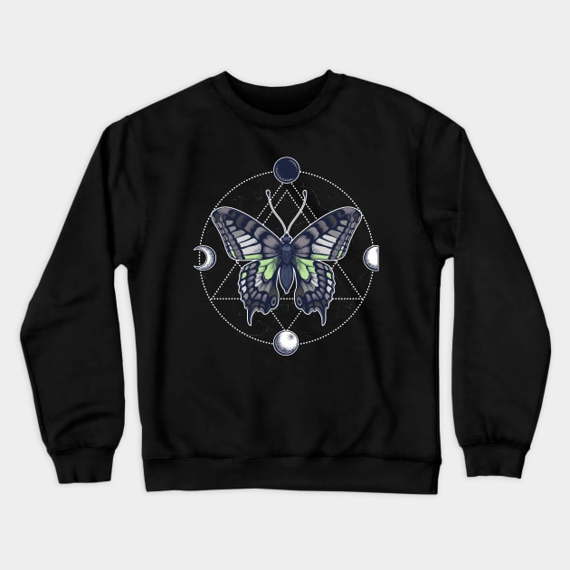 Agender Butterfly Crewneck Sweatshirt by Psitta